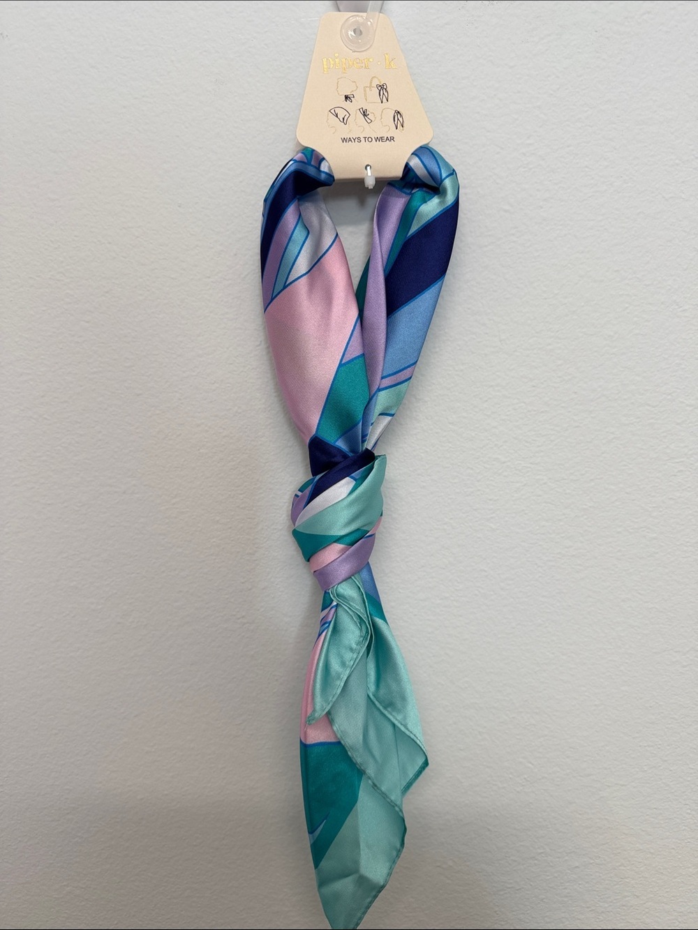 Piper K | Modern Geometric Blues & Purples Scarf